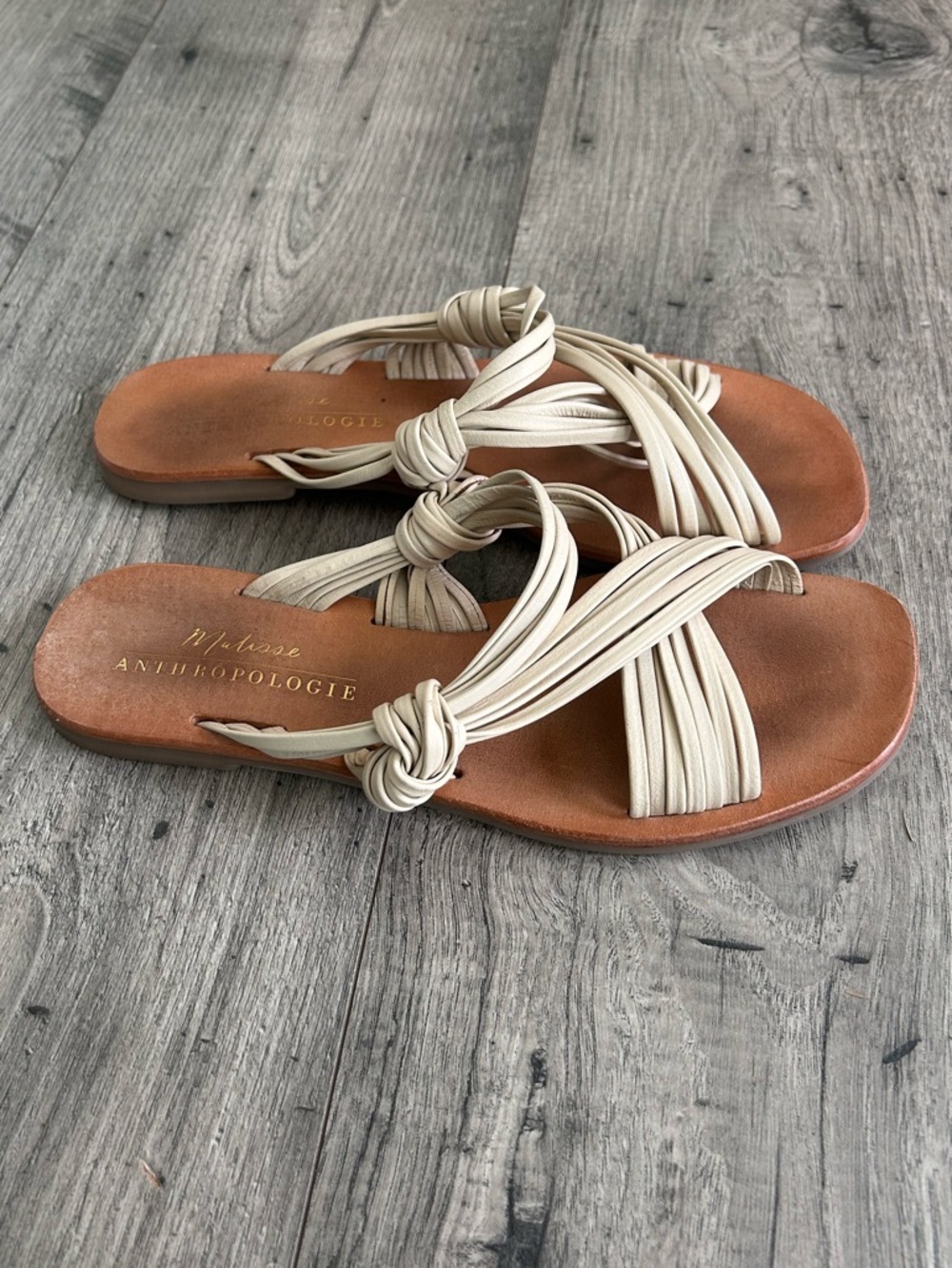 Matisse Anthropologie Mystic Sandals Beige Leather Size 7